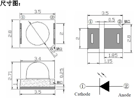 SMD 2835 850nm IR Emitter 15 Angle best